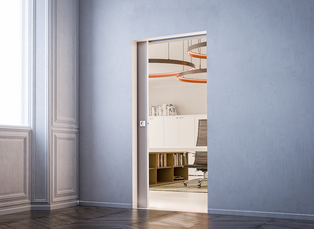 Eclisse Schiebetür Syntesis Line EF 200cm Massivwand Ziegel 10cm - wandbündig