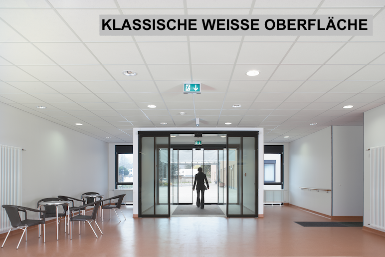 Mineralfaserdecke mit Schlicht und Unterkonstruktion