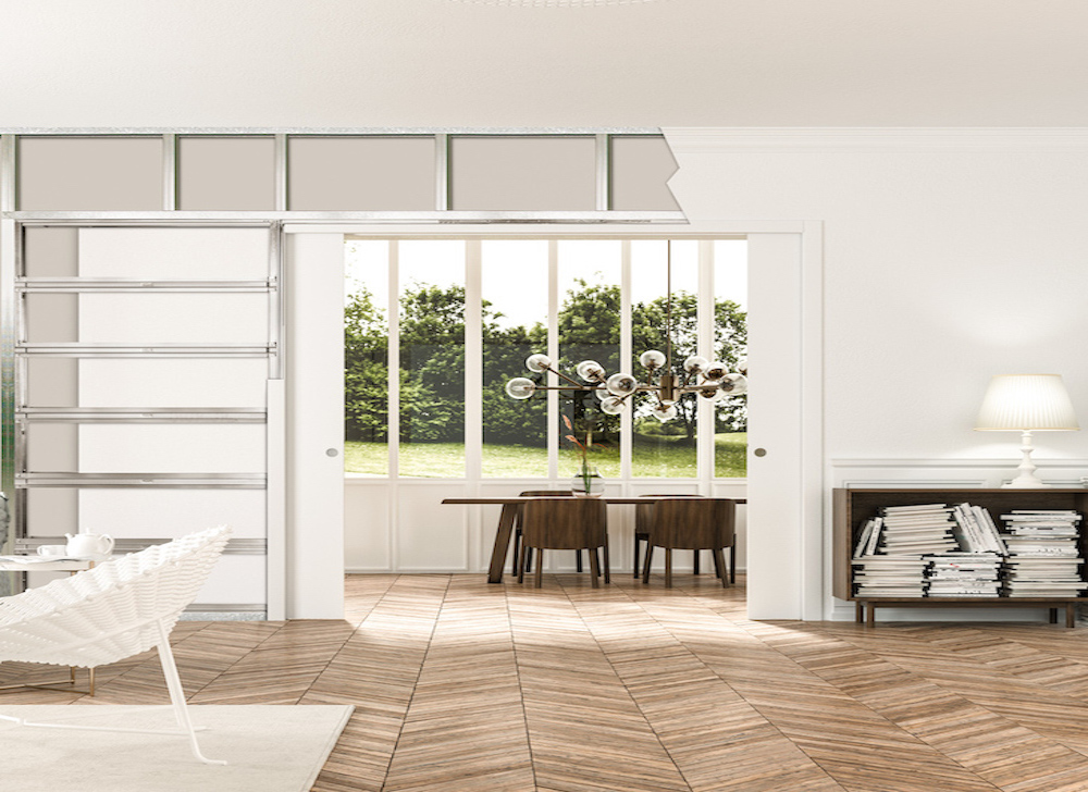 Eclisse Schiebetür Unico DF 200cm Ständerwand UK 75mm Doppelflügel