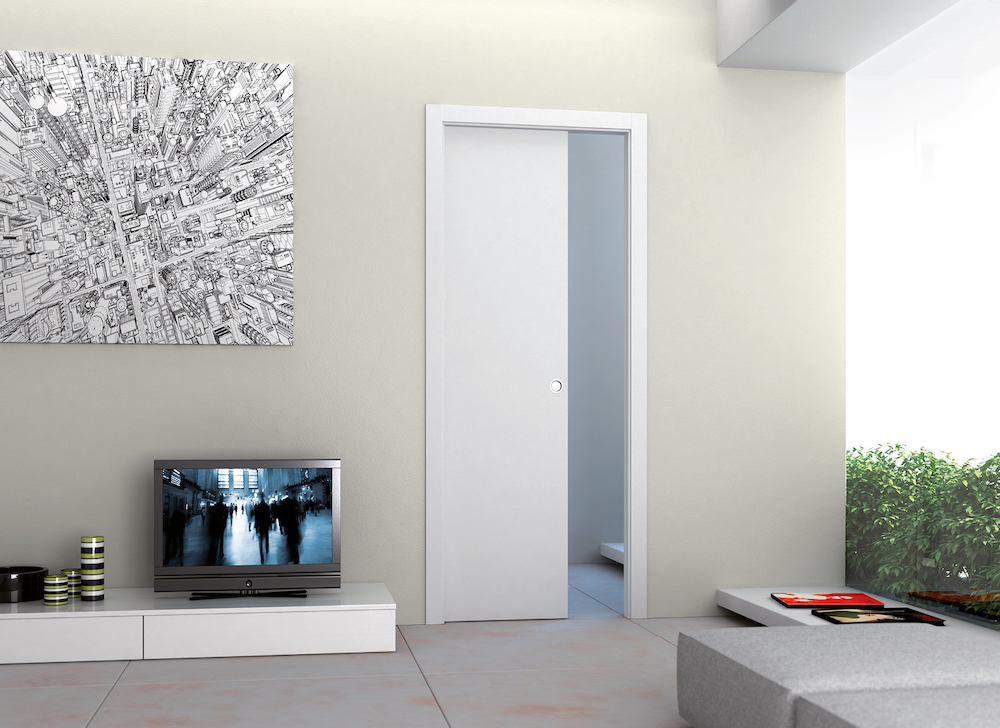 Eclisse Türblatt 40mm weiss für Schiebetüren Unico Stocklichthöhe 210cm