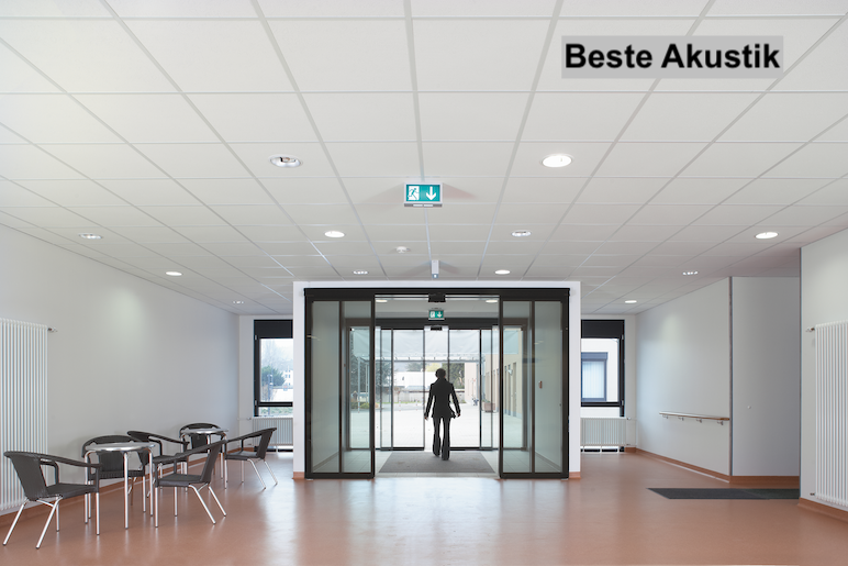 Mineralfaserdecke mit Brillianto und Unterkonstruktion