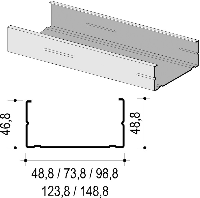 CW Profil 100x50x0,6mm