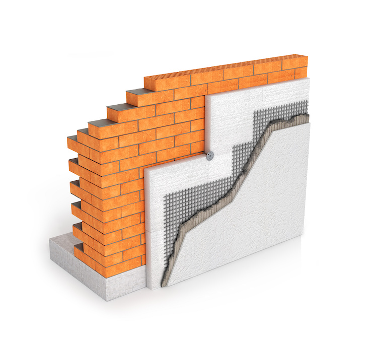 WDVS Fassade mit EPS Dämmung und Silikatputz 1,5mm